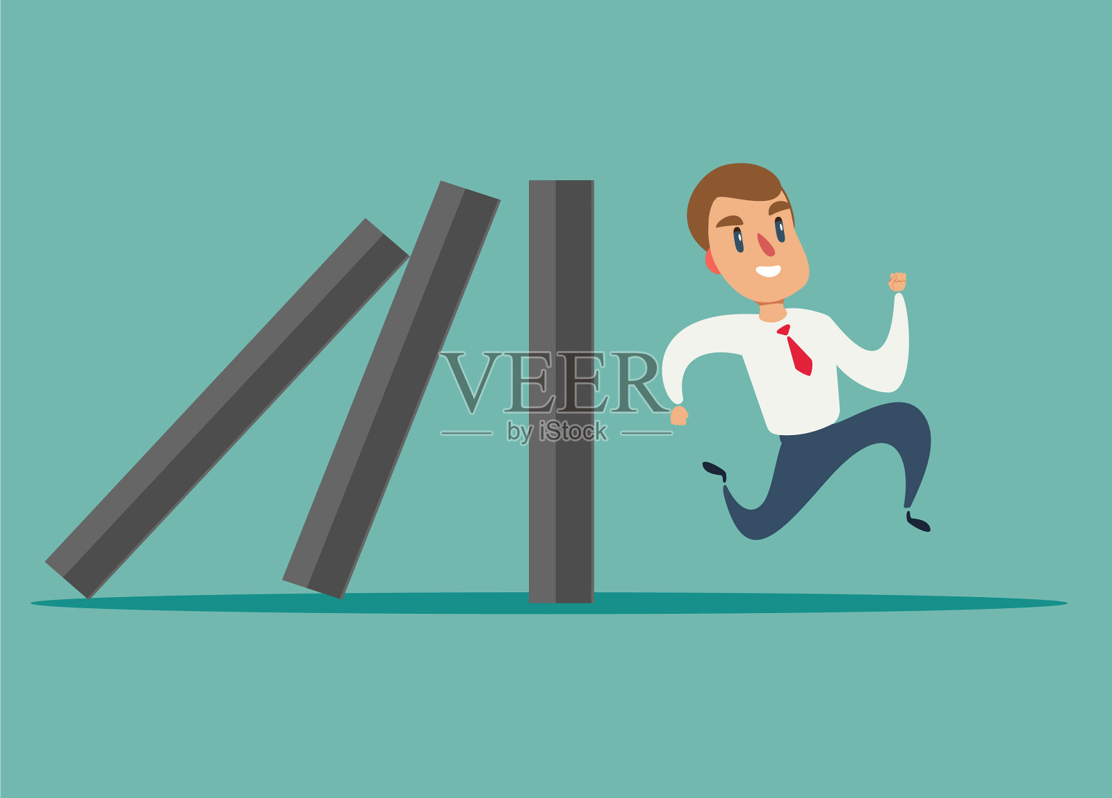一个商人所逃避的商业理念插画图片素材