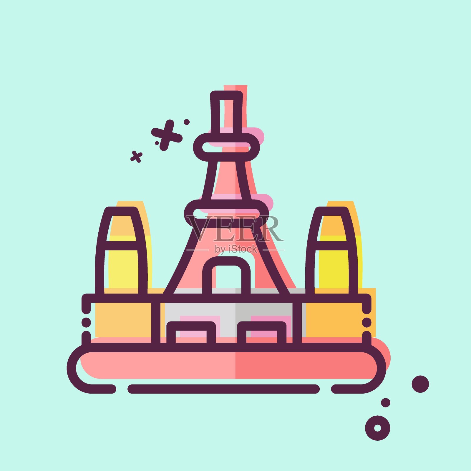 东京图标。与大写符号有关。MBE风格。简单的设计可编辑。简单的说明插画图片素材