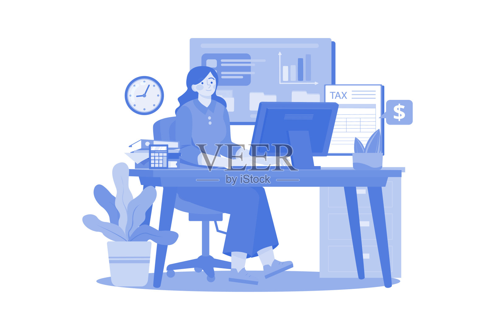 图书管理员插图概念在一个白色的背景插画图片素材