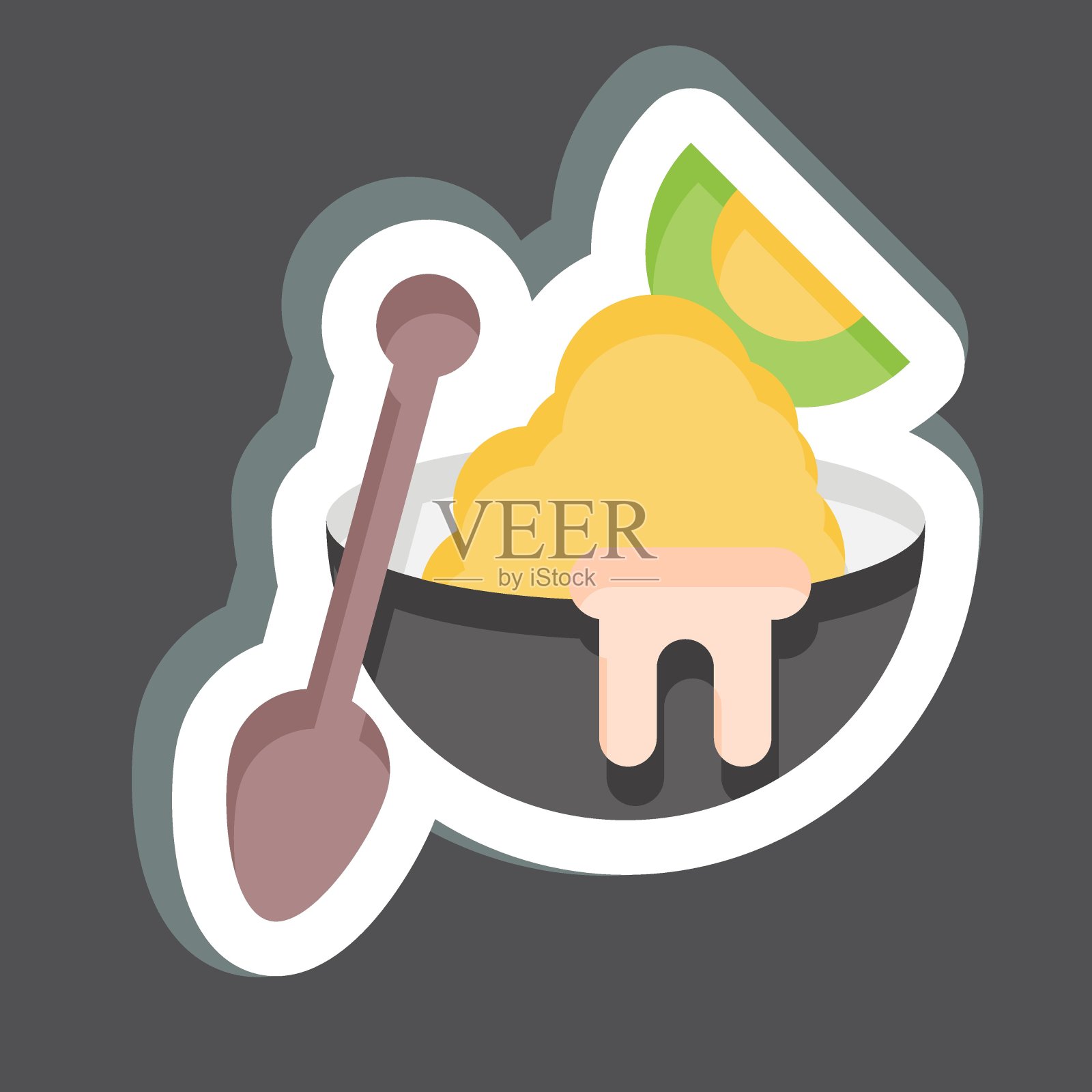 贴纸玉米片。与早餐符号有关。简单的设计可编辑。简单的说明插画图片素材