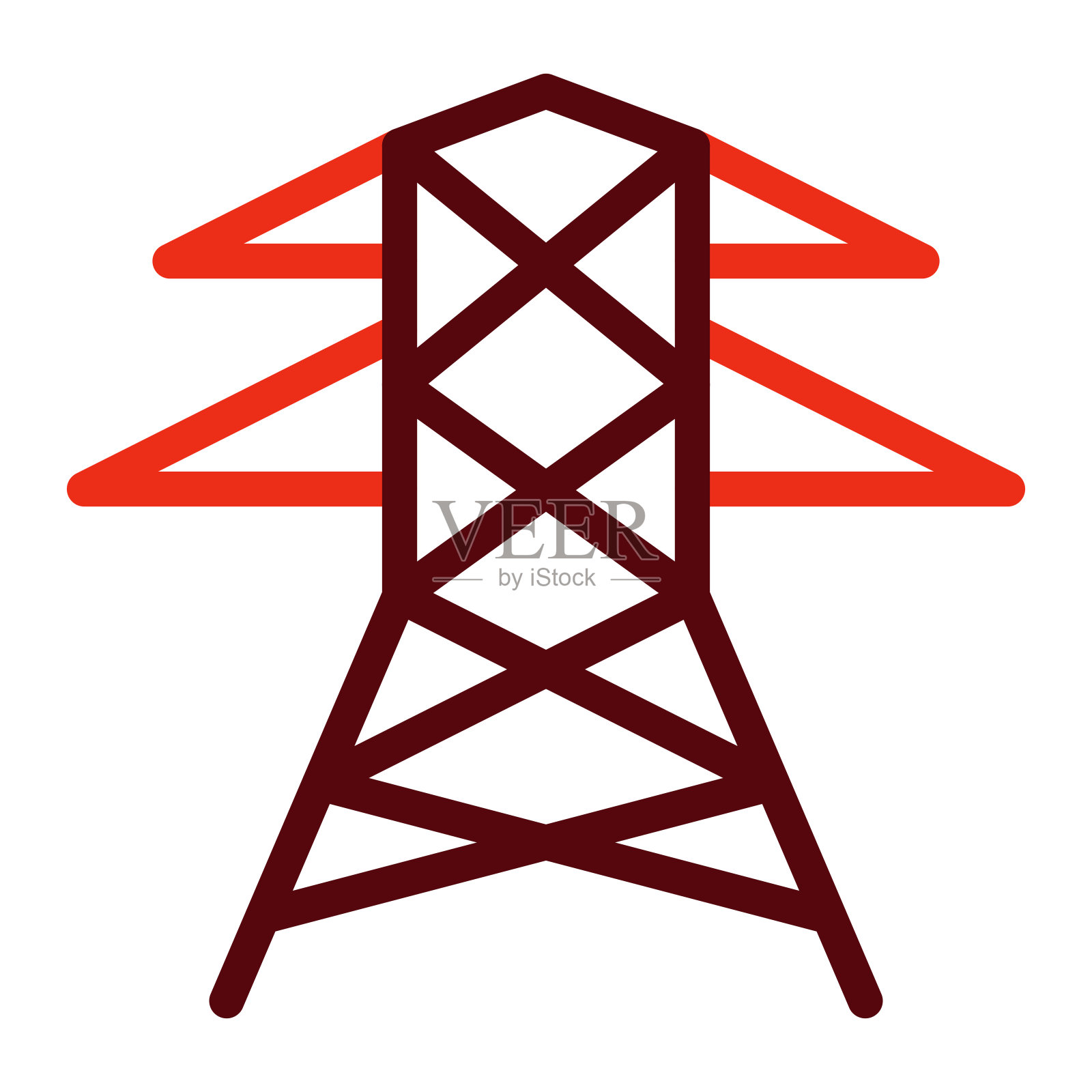 电源线矢量粗线两种颜色图标为个人和商业用途。插画图片素材