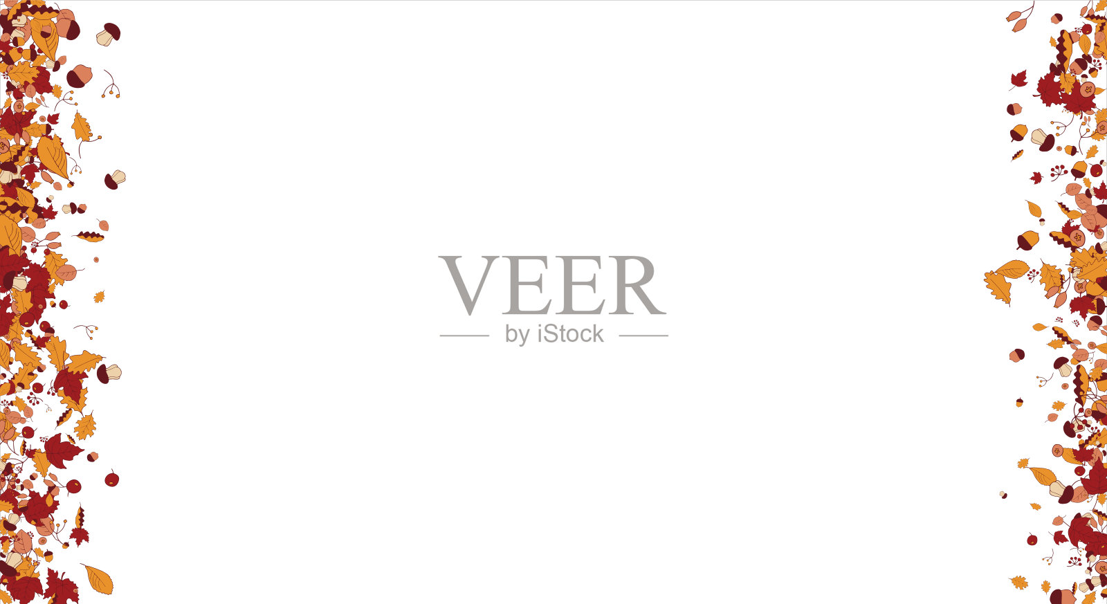 十月矢量背景与金色落叶。秋天插图与枫红色，橙色，黄色树叶。透明背景。矢量图插画图片素材