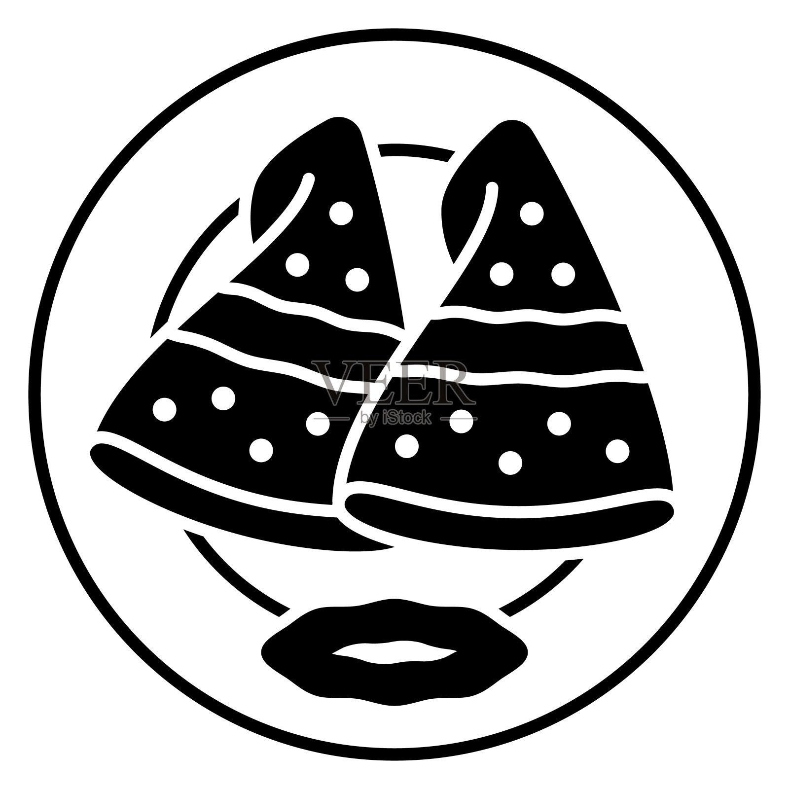 法国薄可丽饼固体图标，法国食物概念，可丽饼盘子矢量标志在白色背景上，可丽饼字形风格的移动概念网页设计。矢量图形。插画图片素材