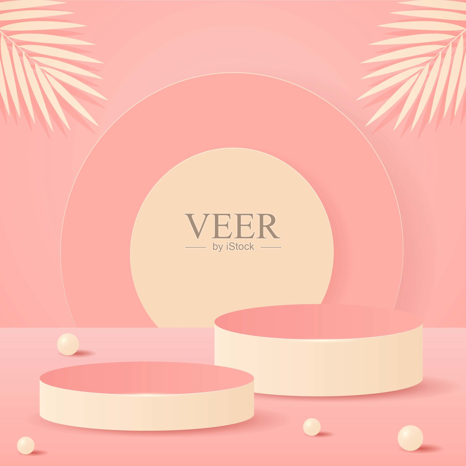 3d裙房。现实的3d房间与讲台。插画图片素材