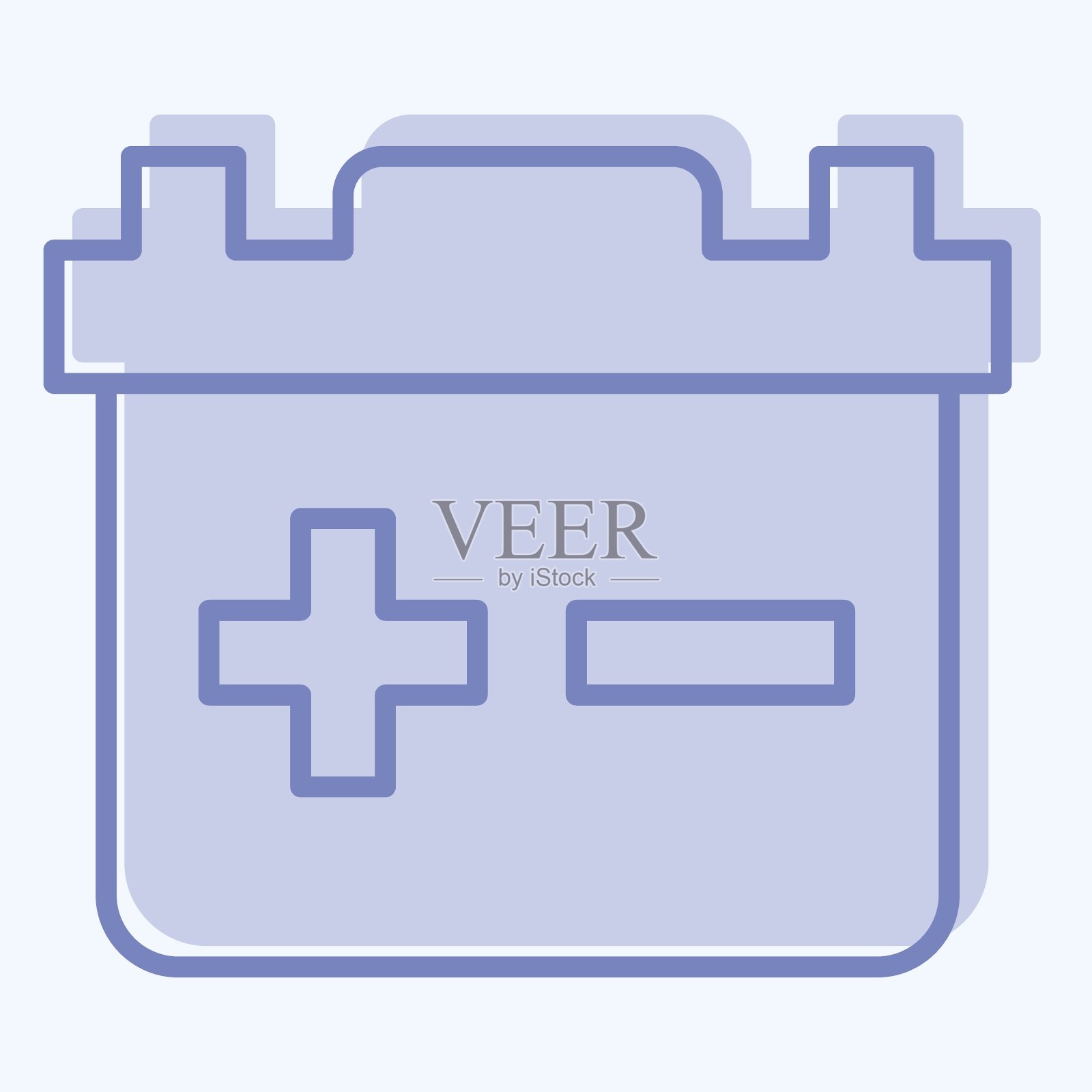 电池图标。与汽车有关，汽车的符号。双音风格。简单的设计可编辑。简单的说明插画图片素材