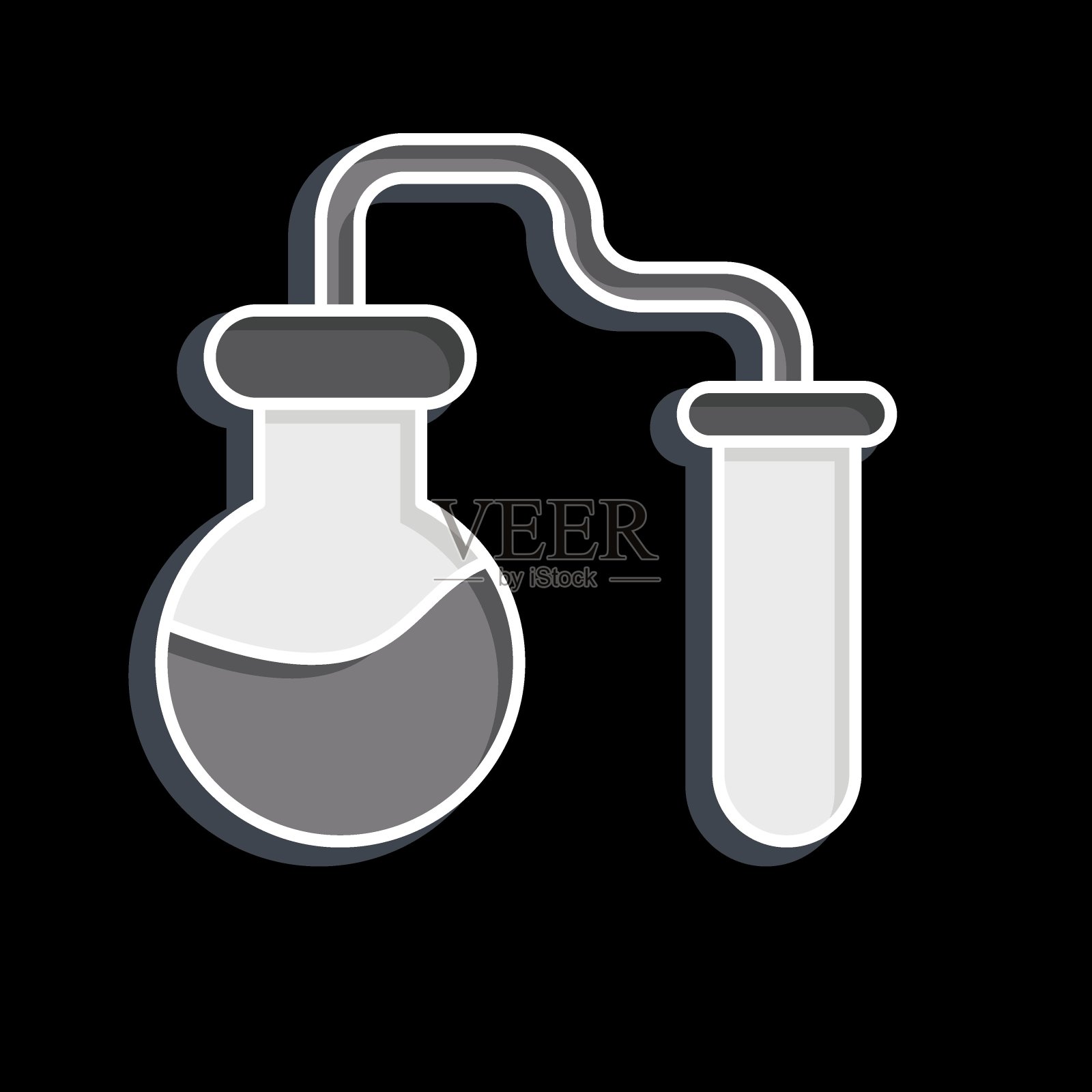 图标化学实验。与生物化学有关的符号。光滑的风格。简单的设计可编辑。简单的说明插画图片素材