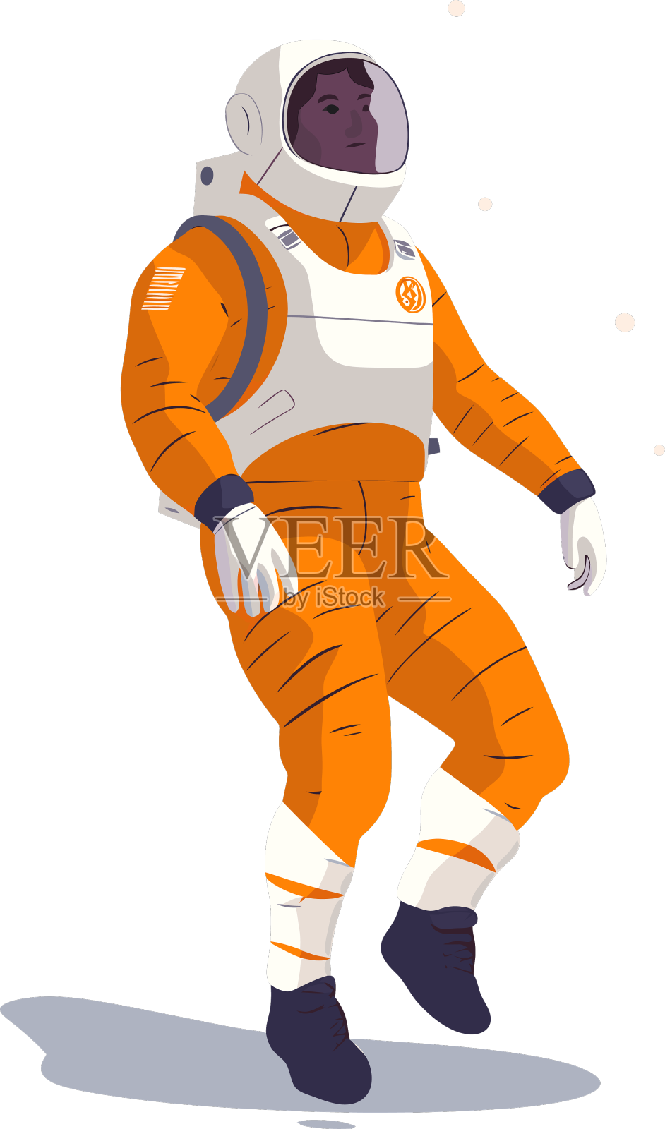 穿着卡通风格太空服的太空人设计元素图片