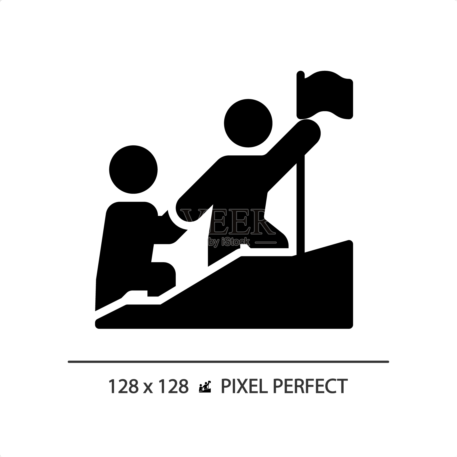 2d黑色字形风格的领导图标设计元素图片