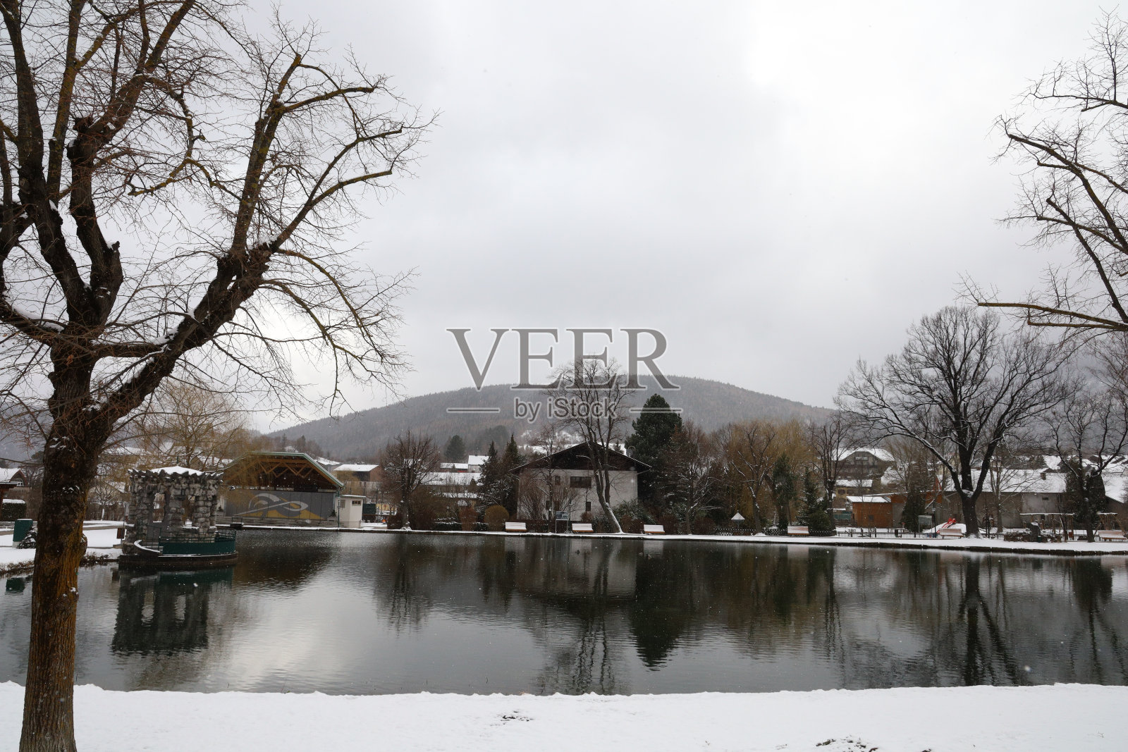 雪景公路之旅奥地利乡村照片摄影图片