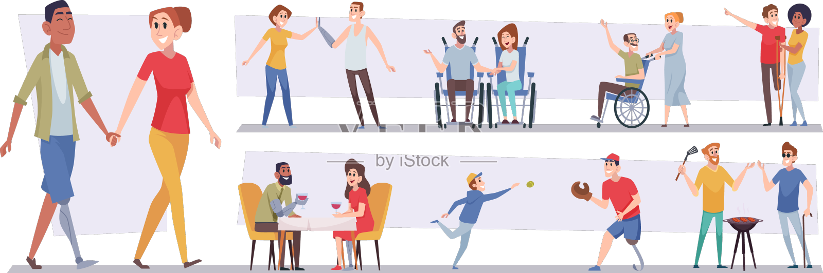 残疾人家庭与残疾人的联系设计元素图片