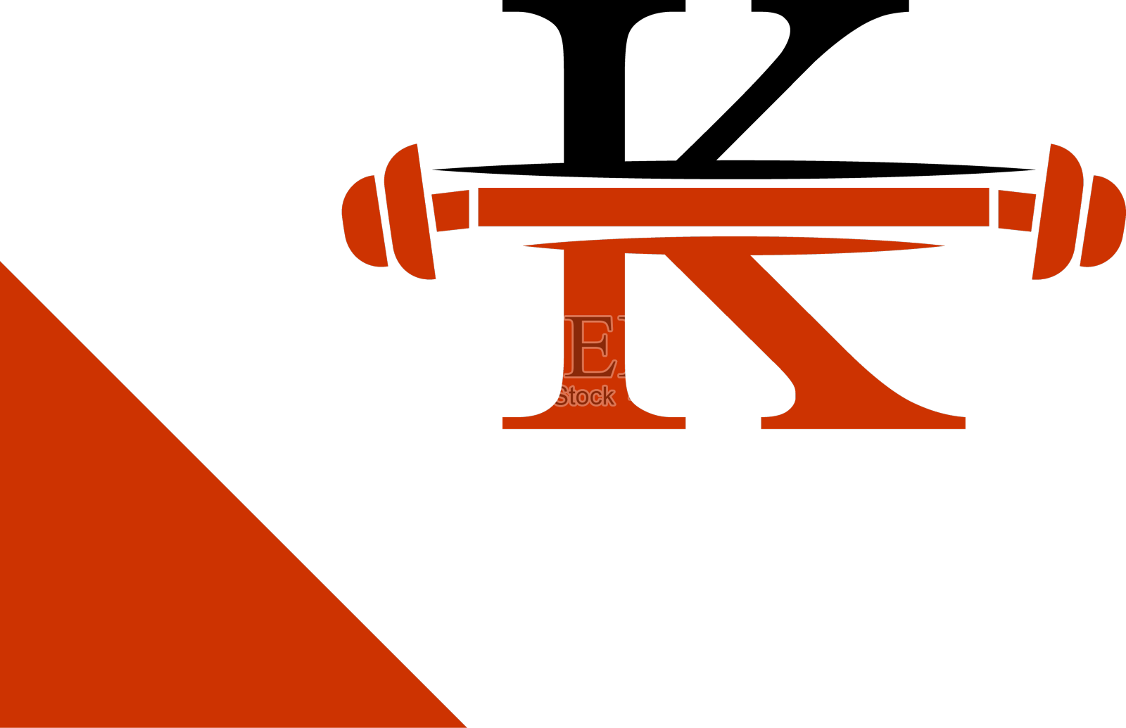 字母k标志用杠铃健身标志设计设计元素图片