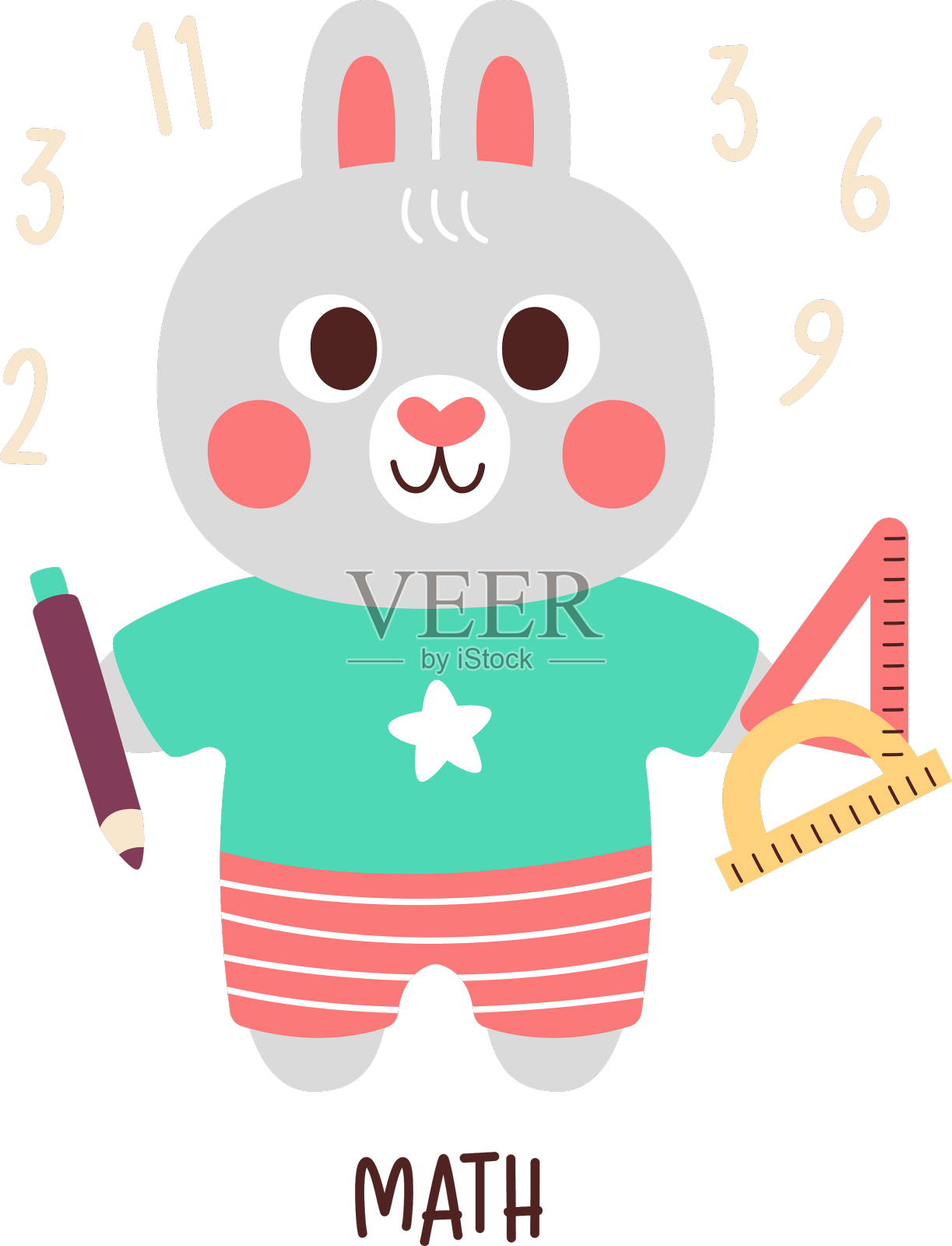 数学学校科目兔子设计元素图片