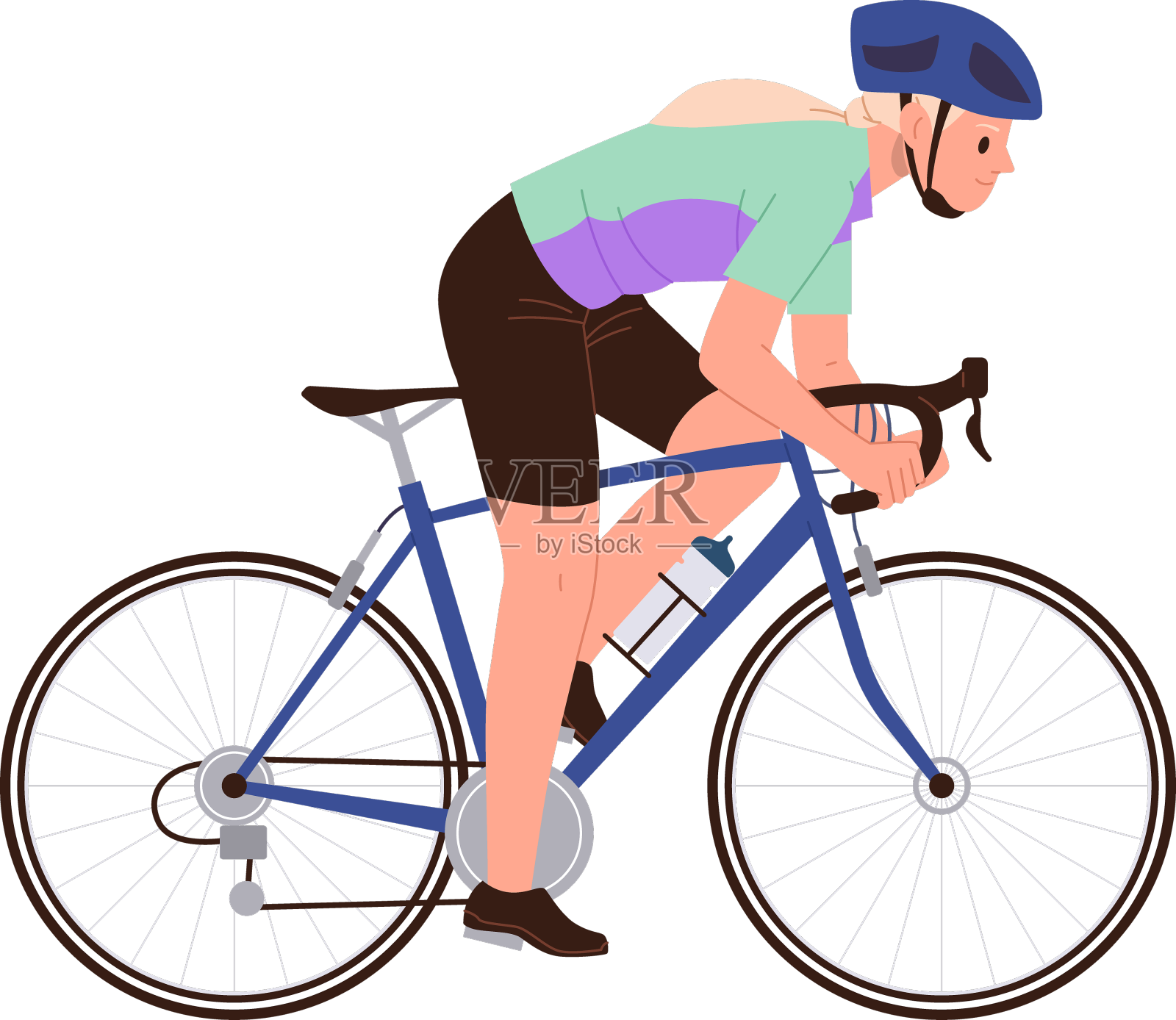 少女运动速度骑手卡通设计元素图片