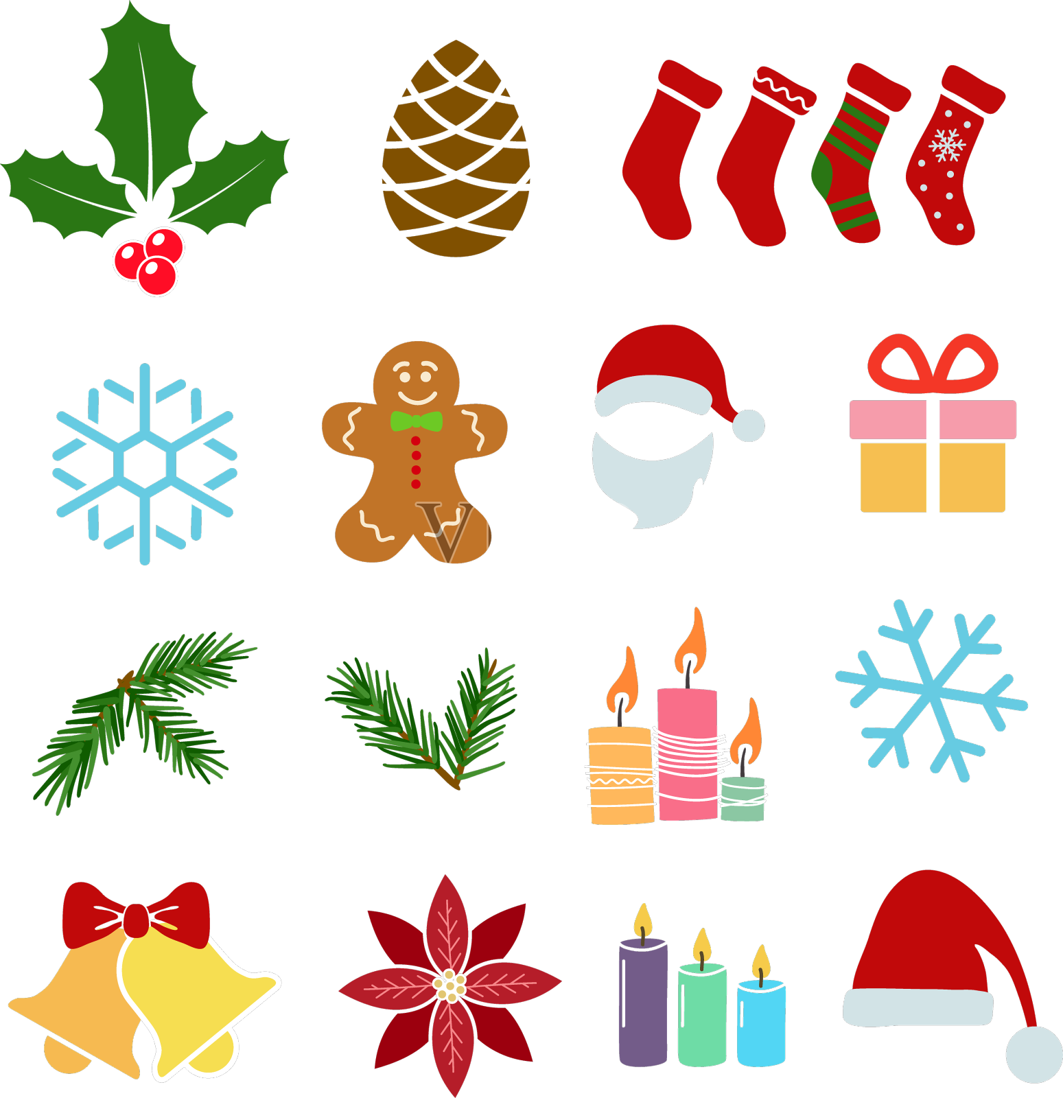 一套圣诞装饰元素设计元素图片