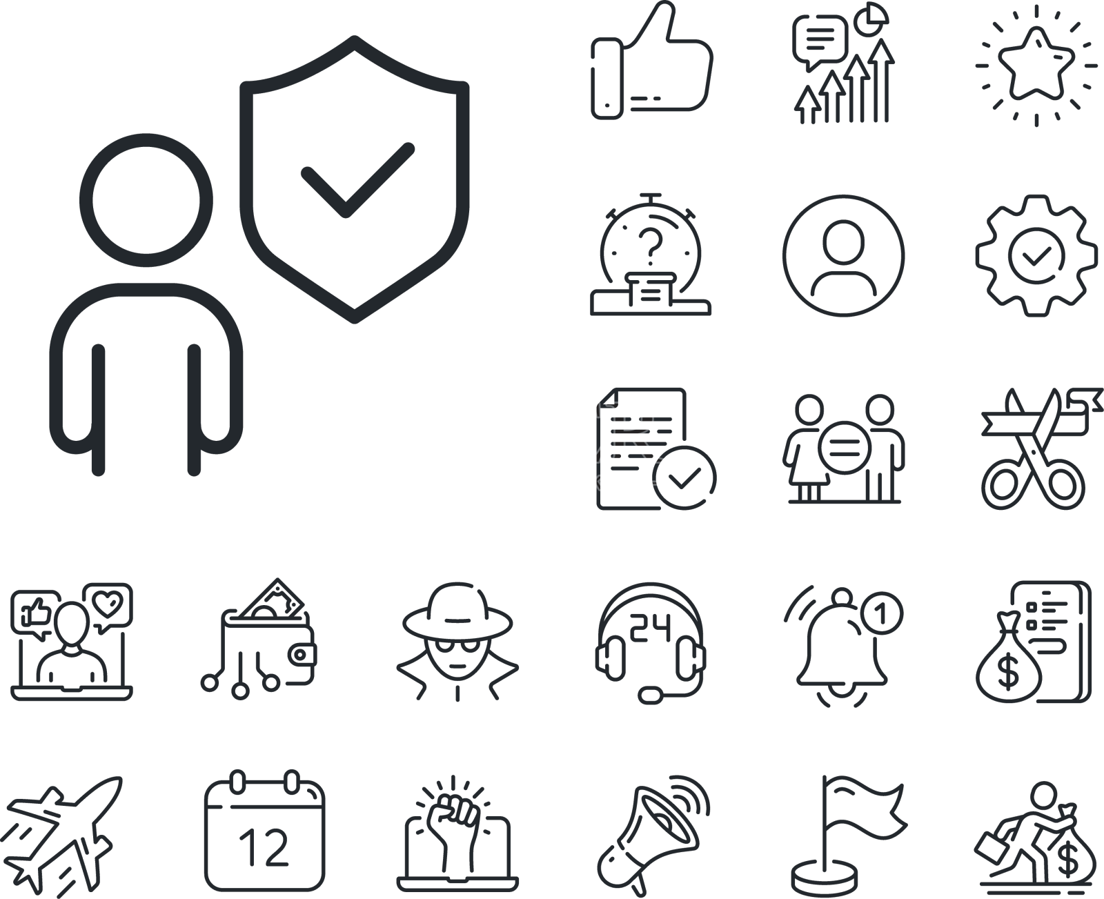 安全屏蔽线图标保镖标志设计元素图片