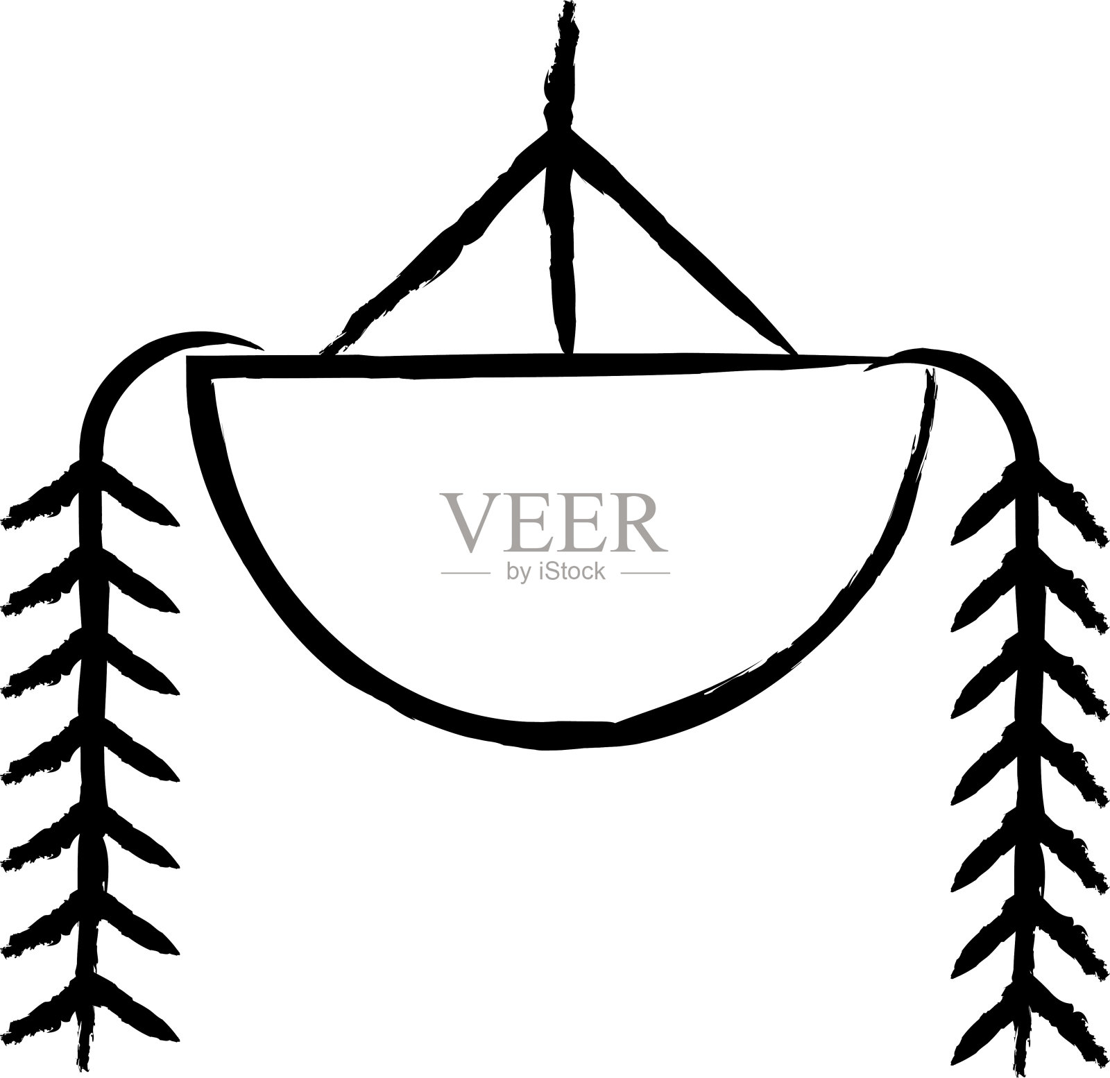 Burro的尾巴植物手绘矢量插图插画图片素材