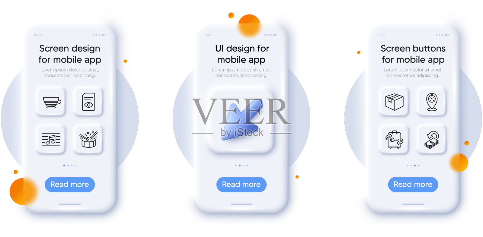 定时器现金返还和查看文件行图标包设计元素图片