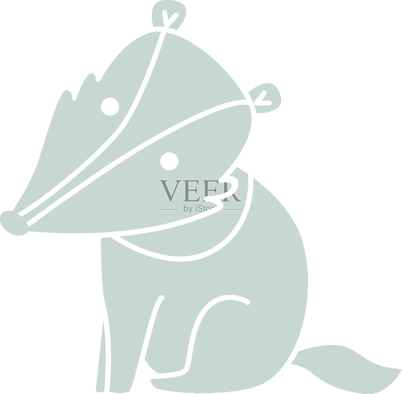 可爱的臭鼬剪纸设计元素图片