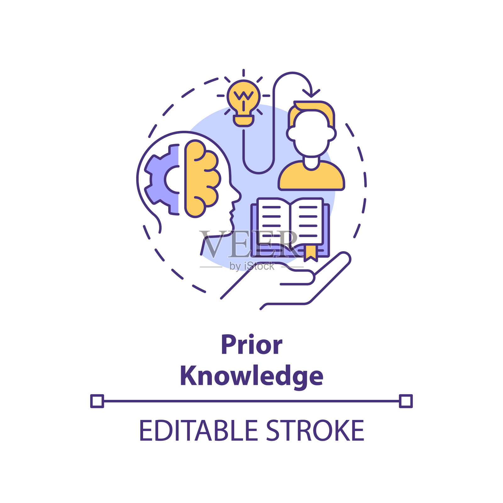 细线彩色图标先验知识概念插画图片素材