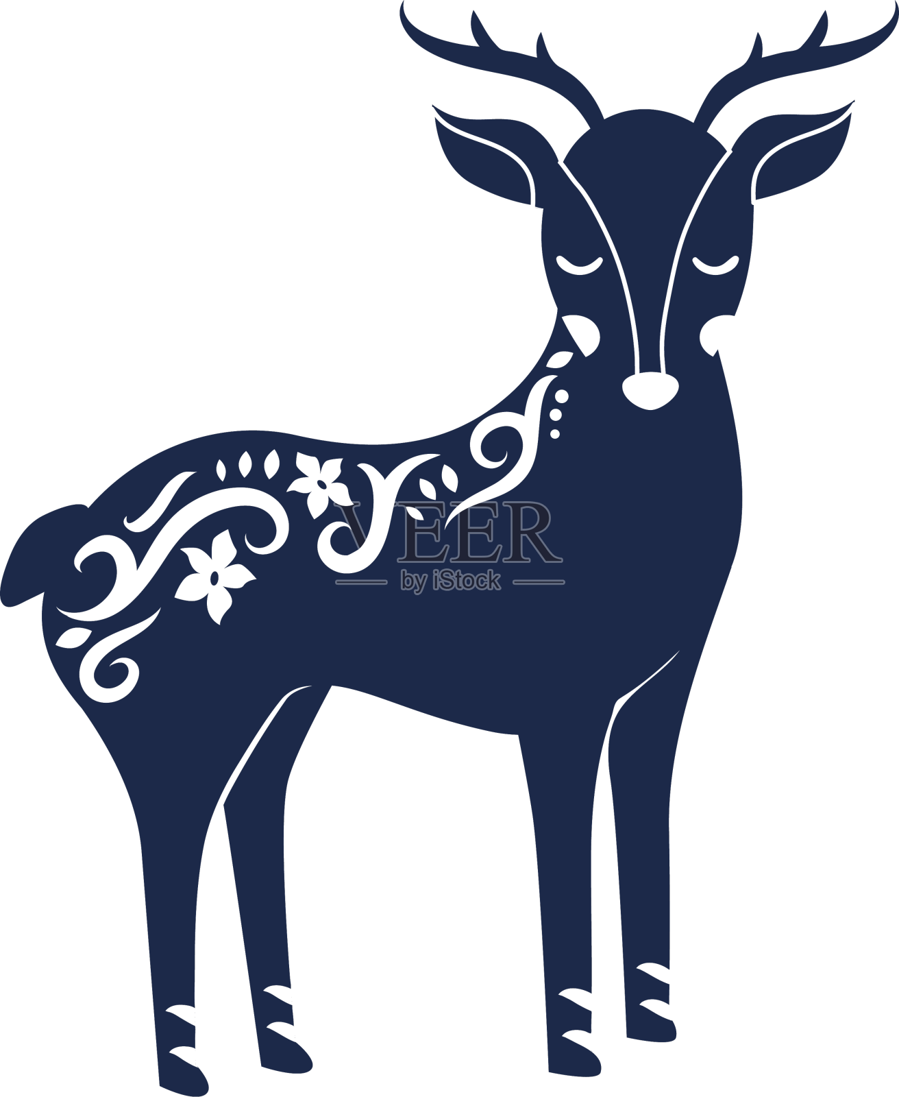 鹿花饰设计元素图片