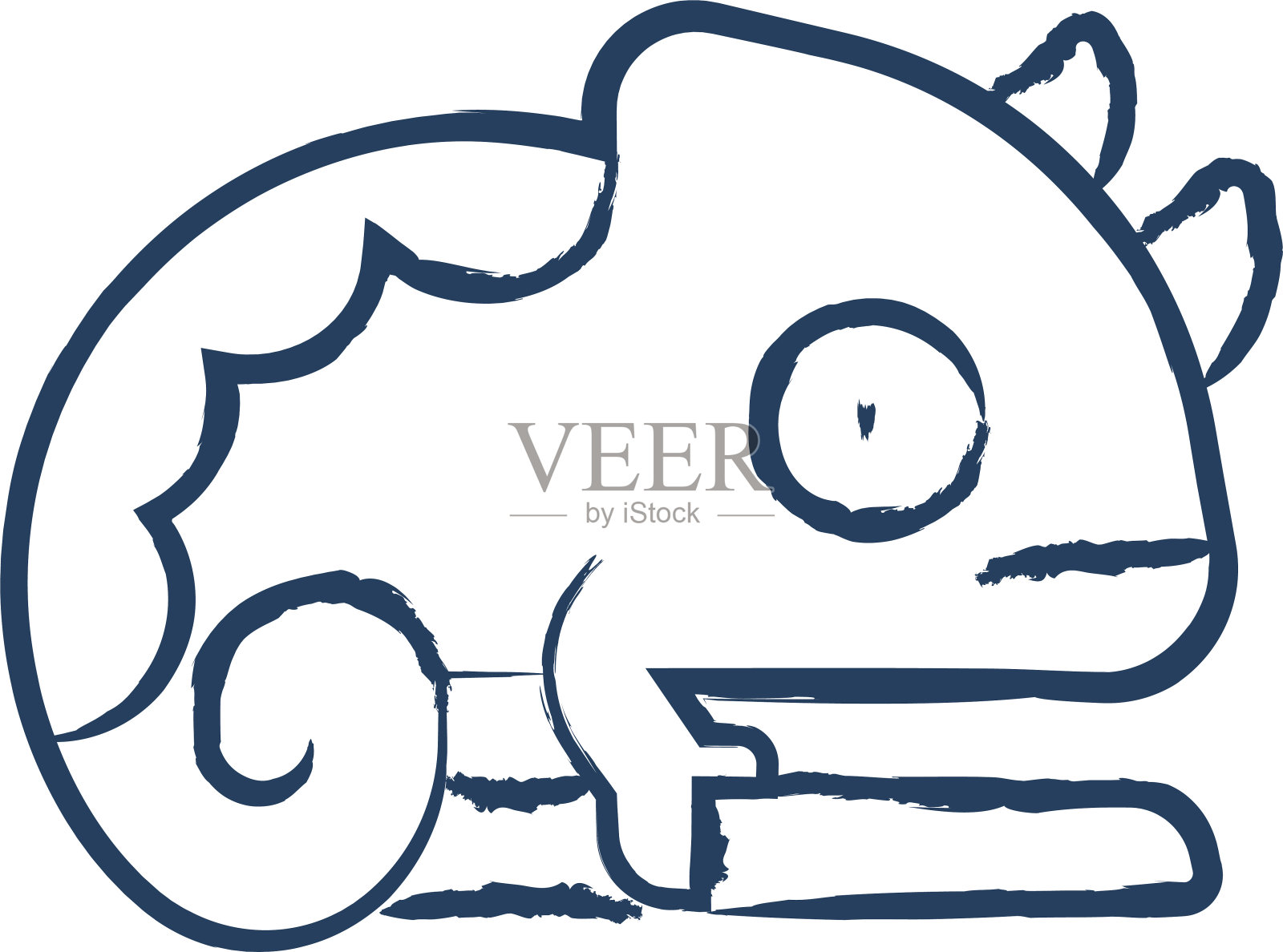 变色龙手绘矢量插图插画图片素材