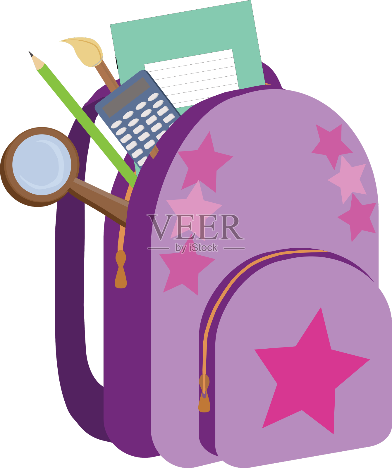 把文具装在书包里送回学校设计元素图片