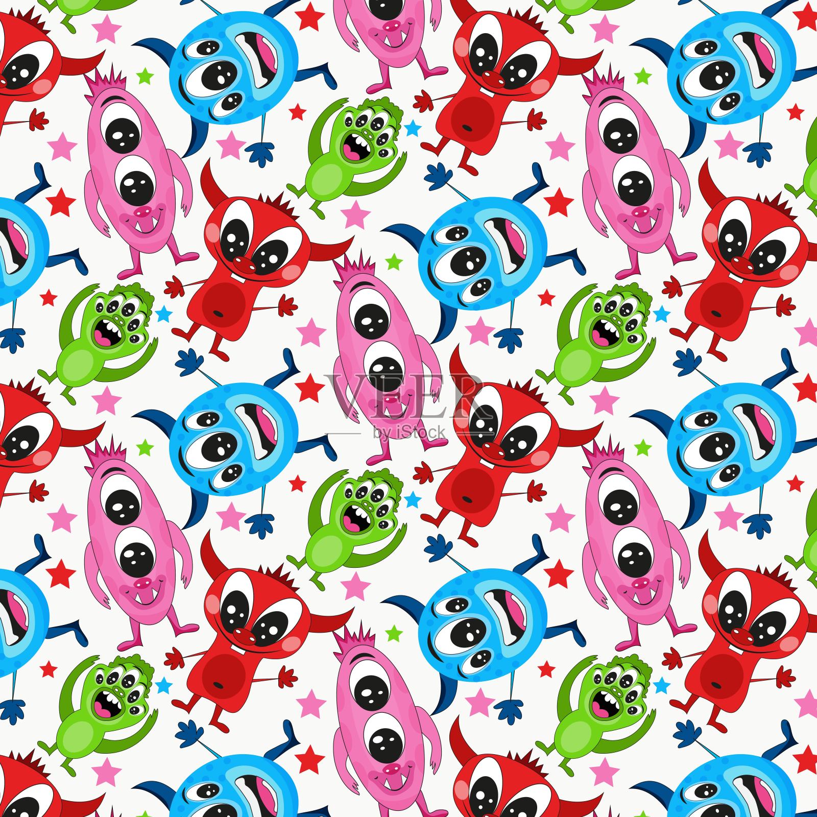 涂鸦图案怪物插画图片素材