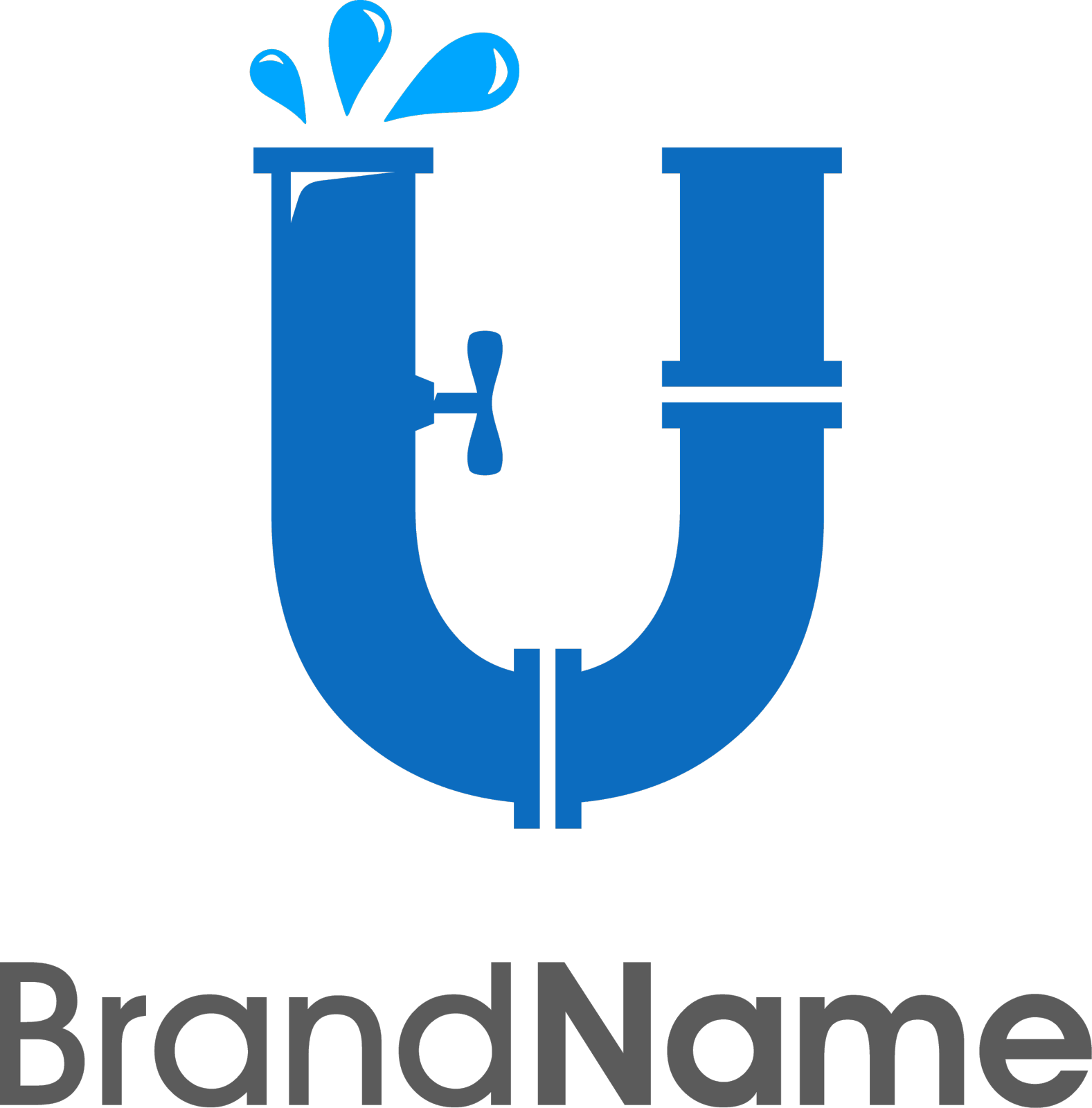 现代首字母u管道和水的标志设计元素图片