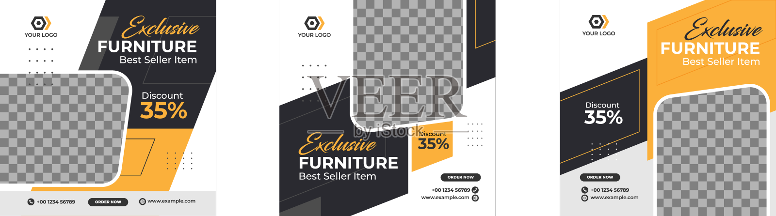 现代家具社交媒体发布模板设计元素图片