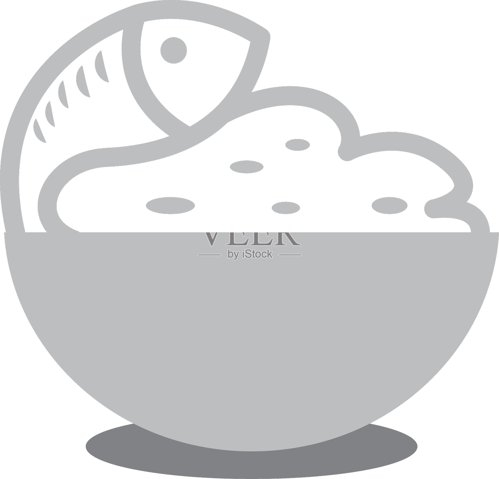 鱼饭标志抽象碗设计设计元素图片