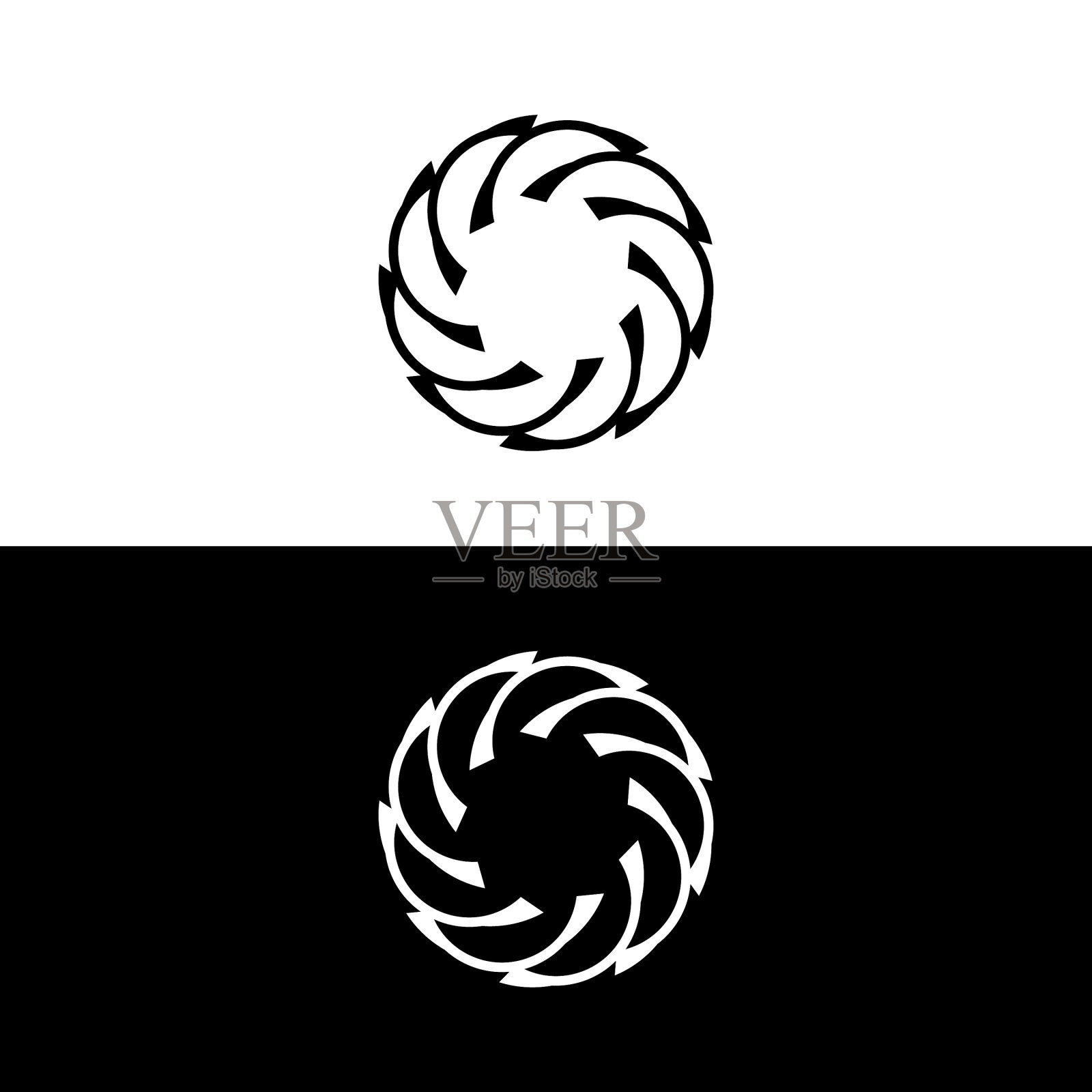 黑白圆标志模板设计插画图片素材