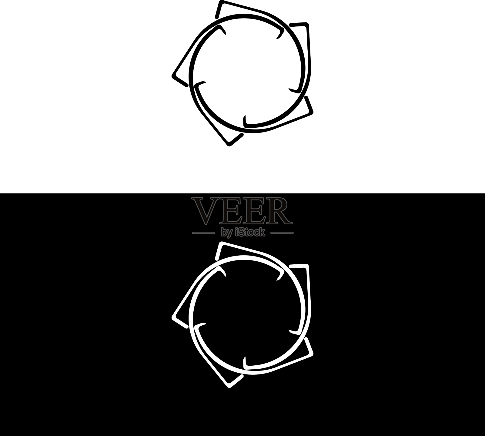 黑白圆标志模板设计设计元素图片