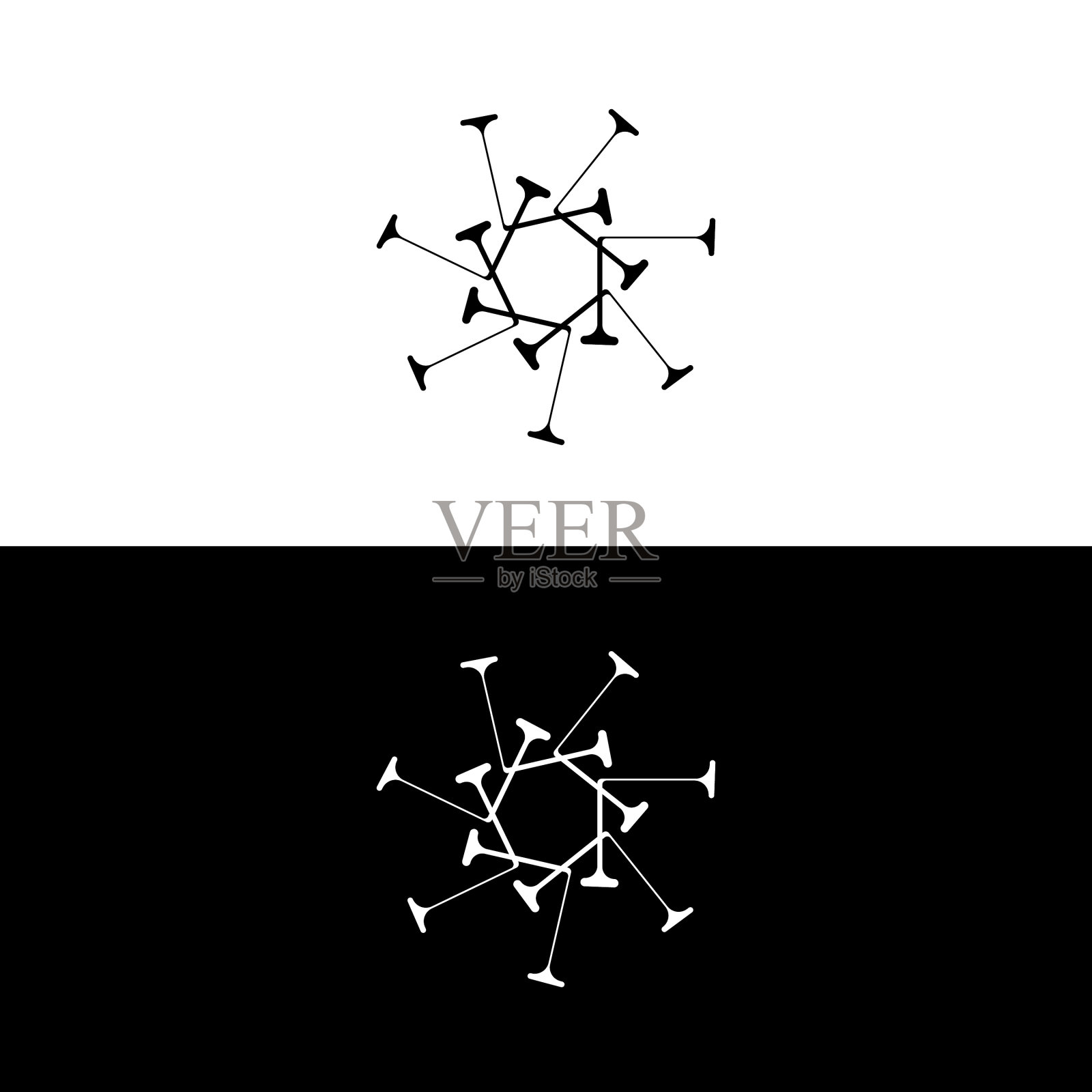 黑白圆标志模板设计插画图片素材