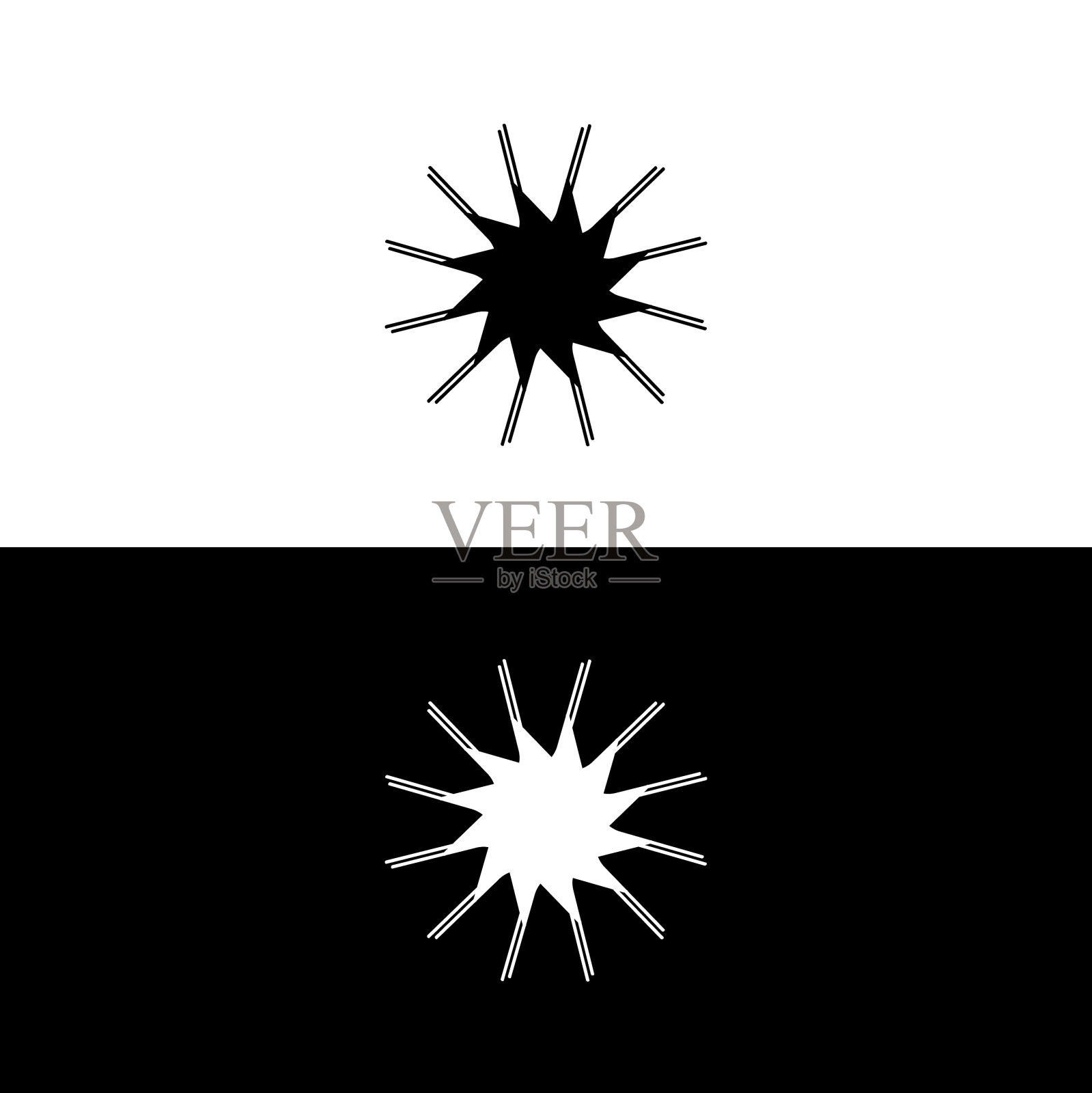 黑白圆标志模板设计插画图片素材