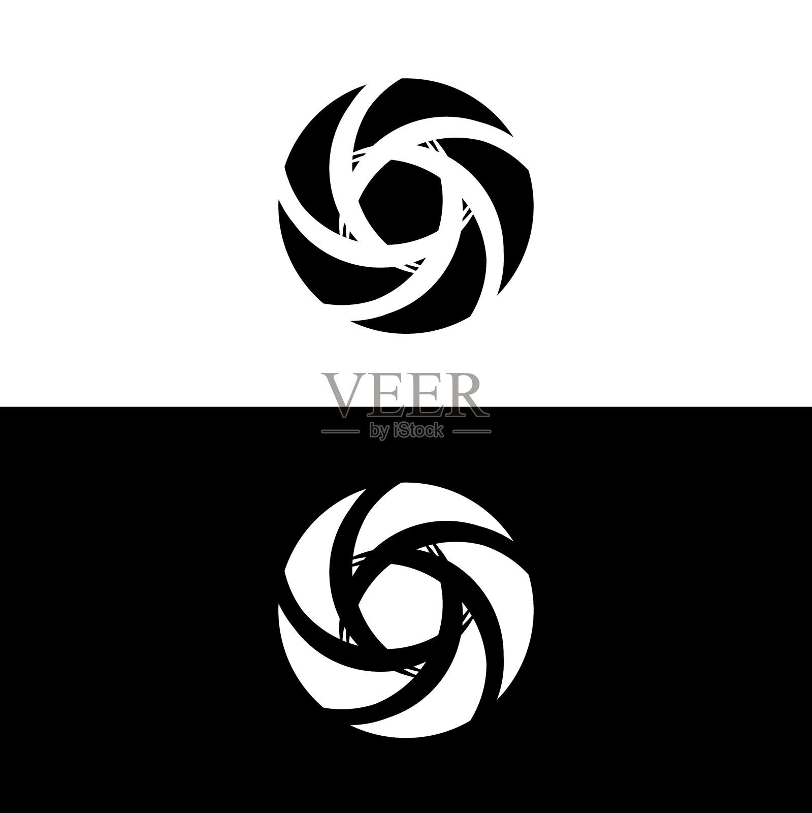 黑白圆标志模板设计插画图片素材