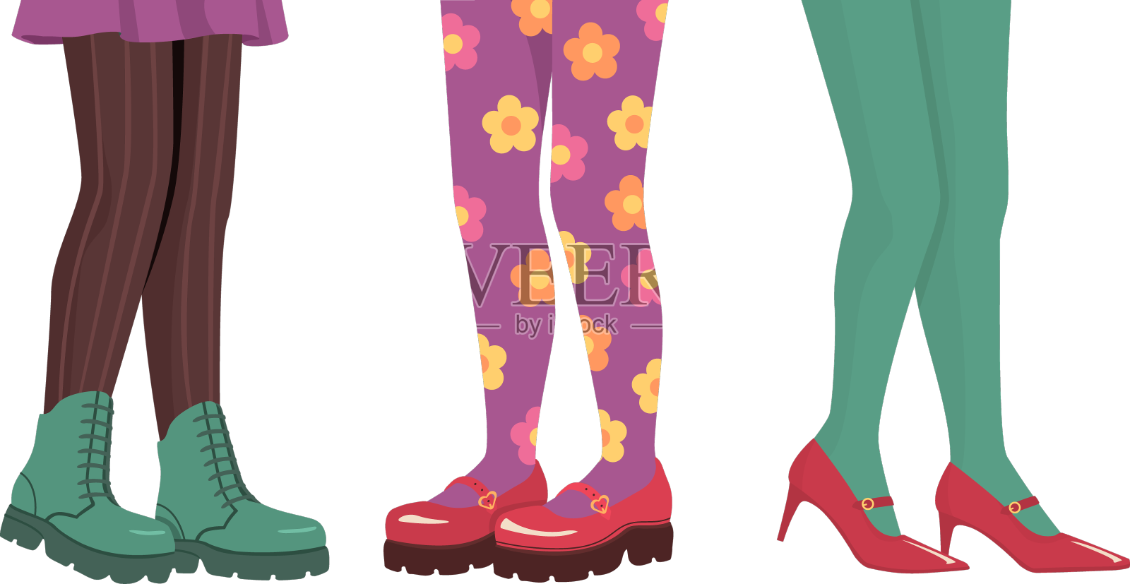 一套时髦的腿部概念设计元素图片