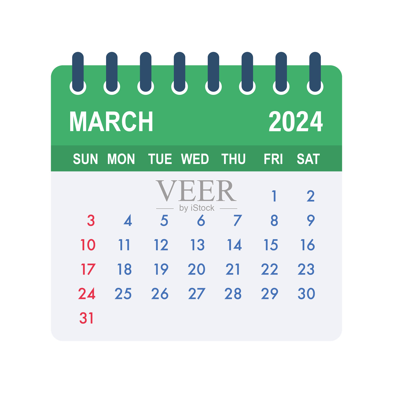 2024年3月日历叶日历2024年平插画图片素材