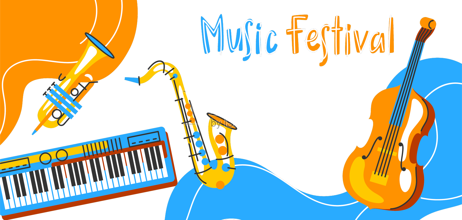 带有乐器的海报，爵士乐，蓝调和设计元素图片