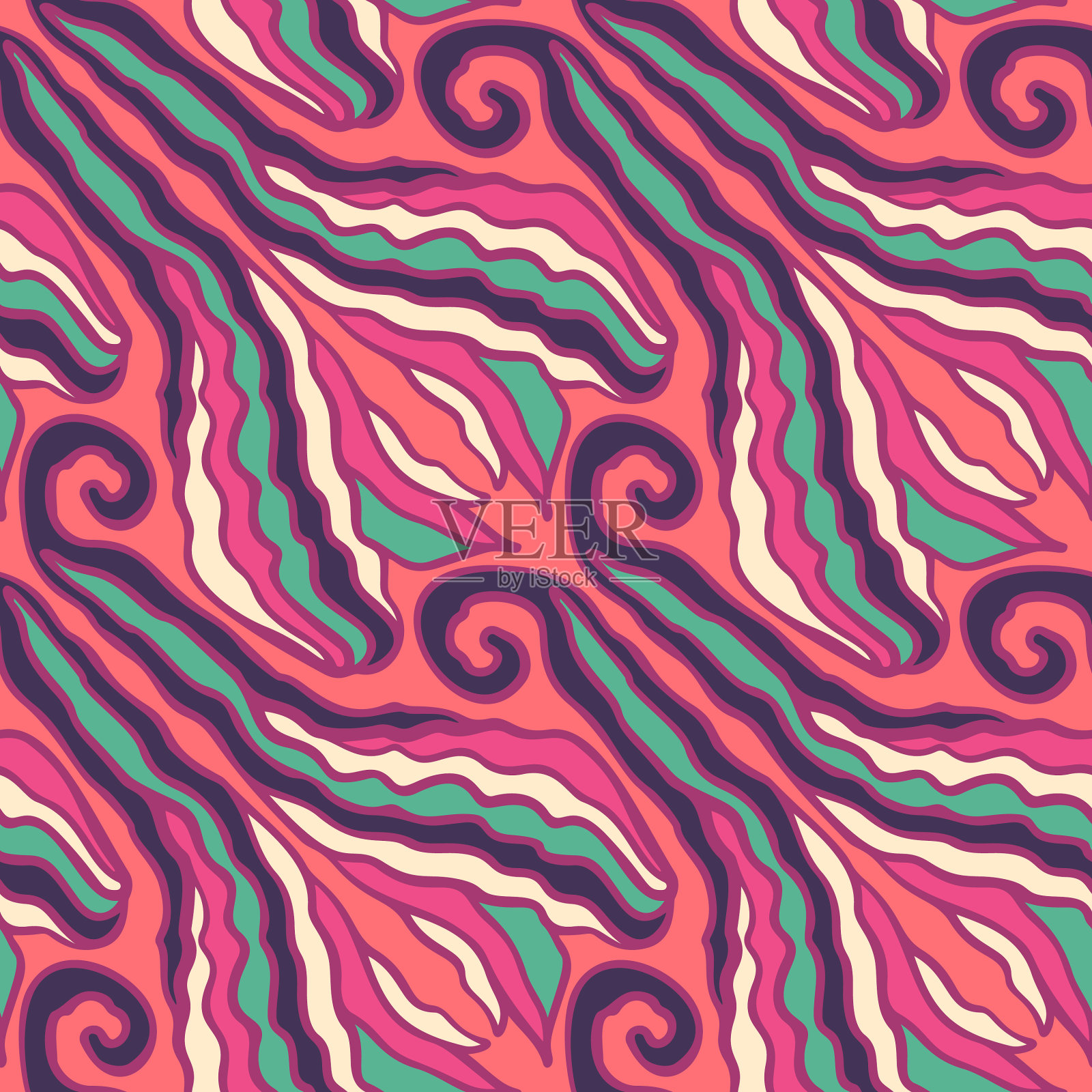 无缝图案与阿拉伯风格的复古风格插画图片素材