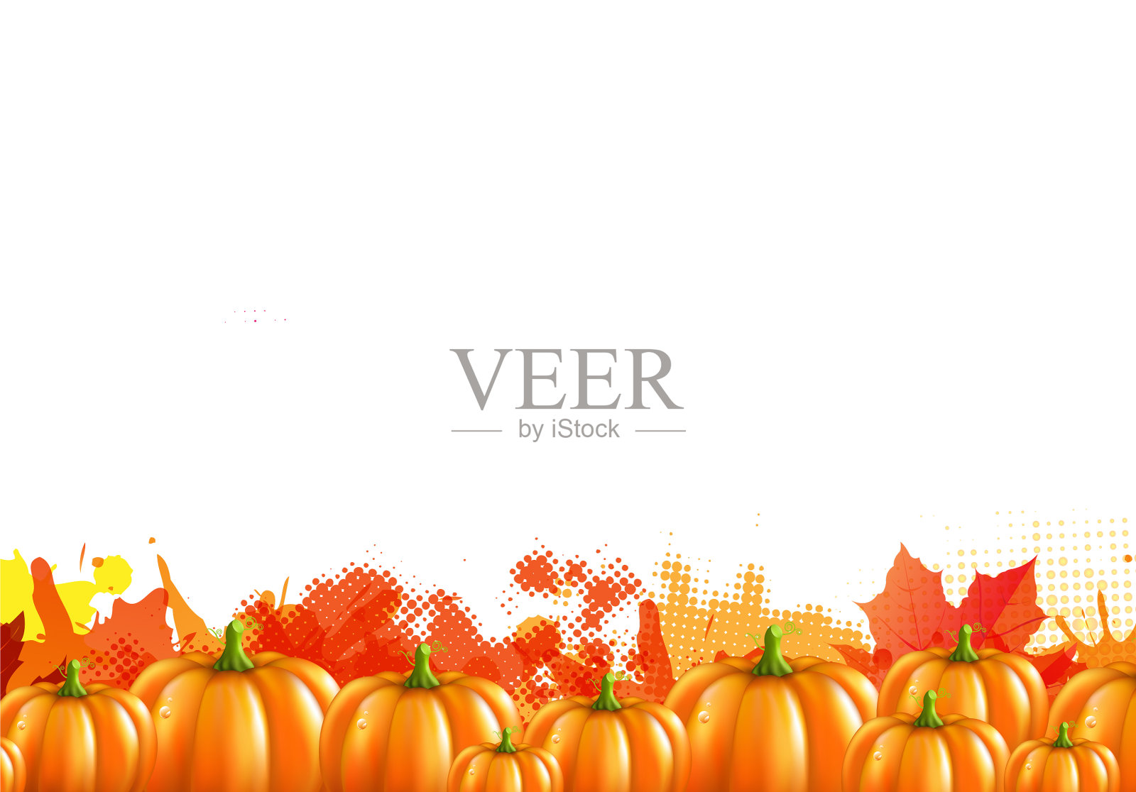 南瓜边万圣节海报插画图片素材