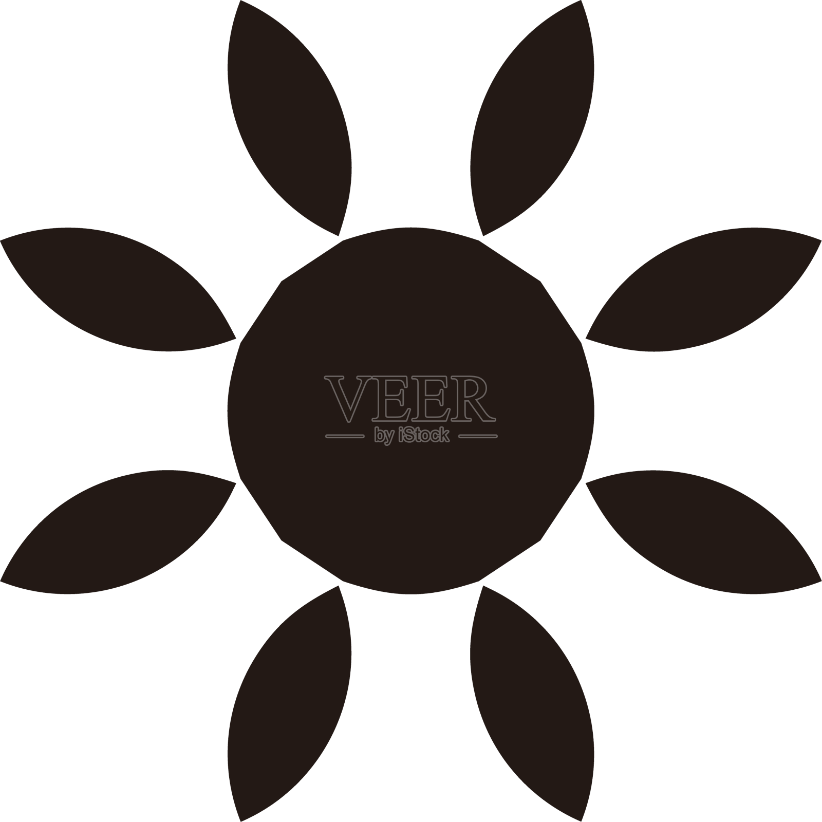 太阳橙色清新的几何符号简单的标志设计元素图片