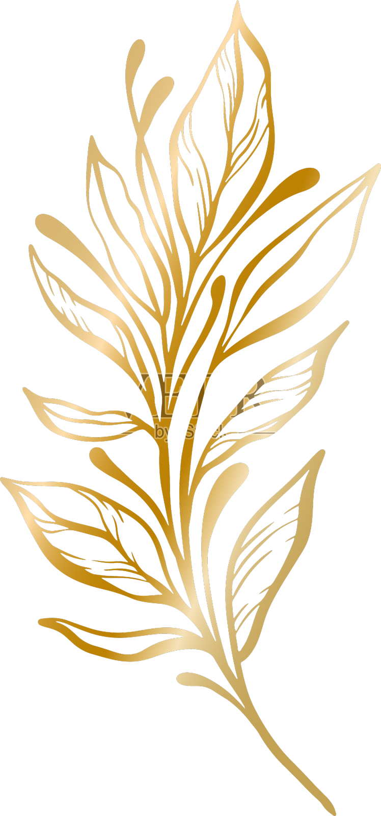 一根树叶树枝设计元素图片