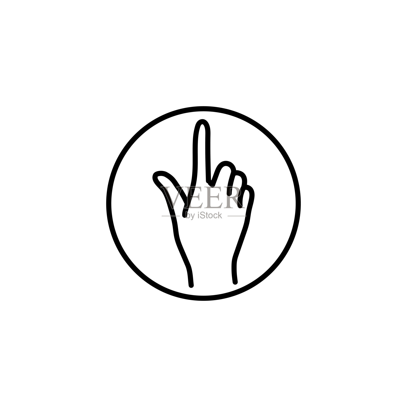 手彩色线图标。触觉插画图片素材