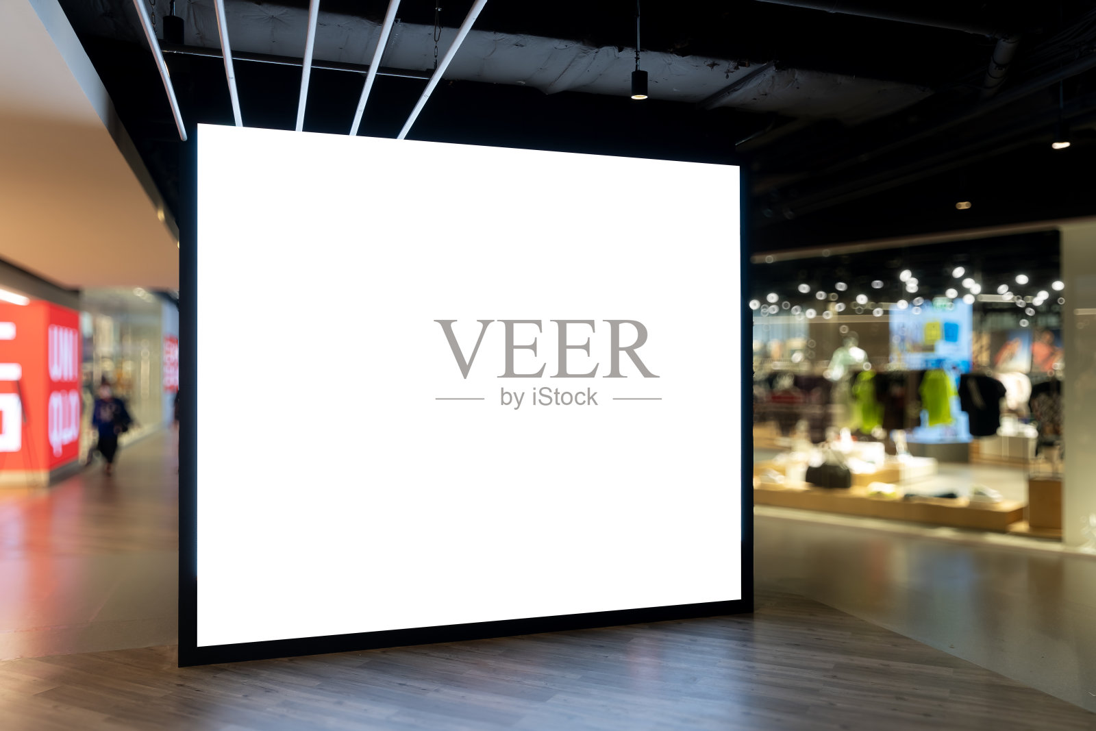 大型led显示屏在商场前的模型照片摄影图片