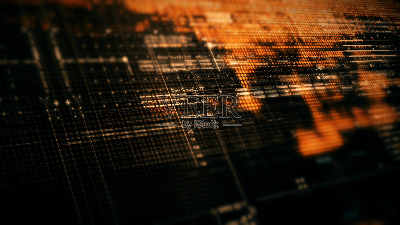 沉浸式数据矩阵显示，动态信息网络仿真照片摄影图片