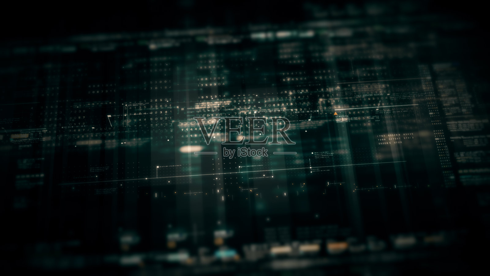 沉浸式数据矩阵显示，动态信息网络仿真照片摄影图片