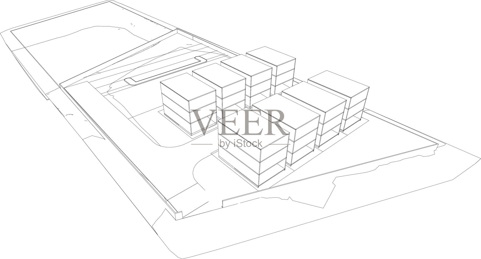 住宅项目的三维插图照片摄影图片
