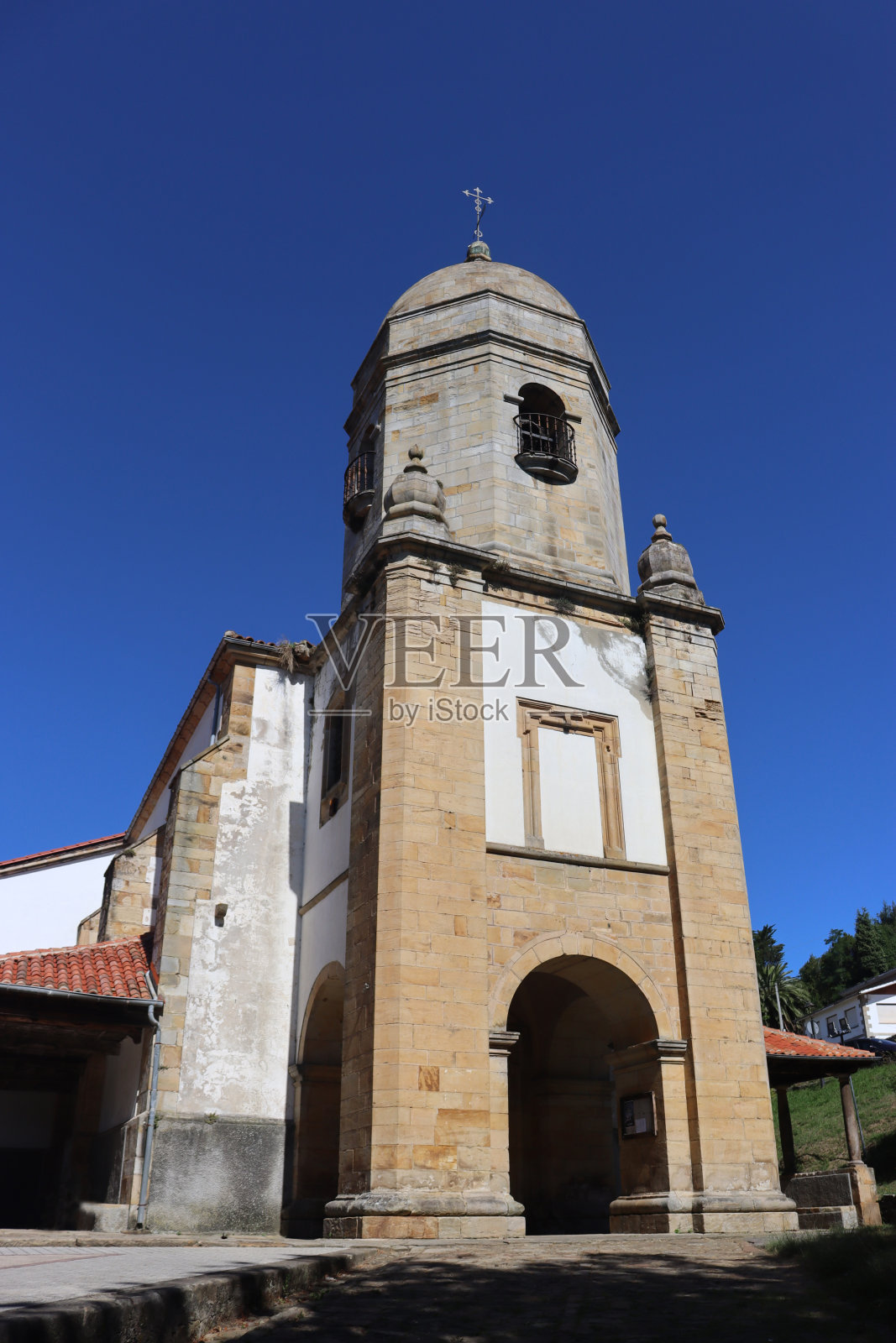 阿斯图里亚城镇拉斯特尔的圣堂María de Sabada照片摄影图片