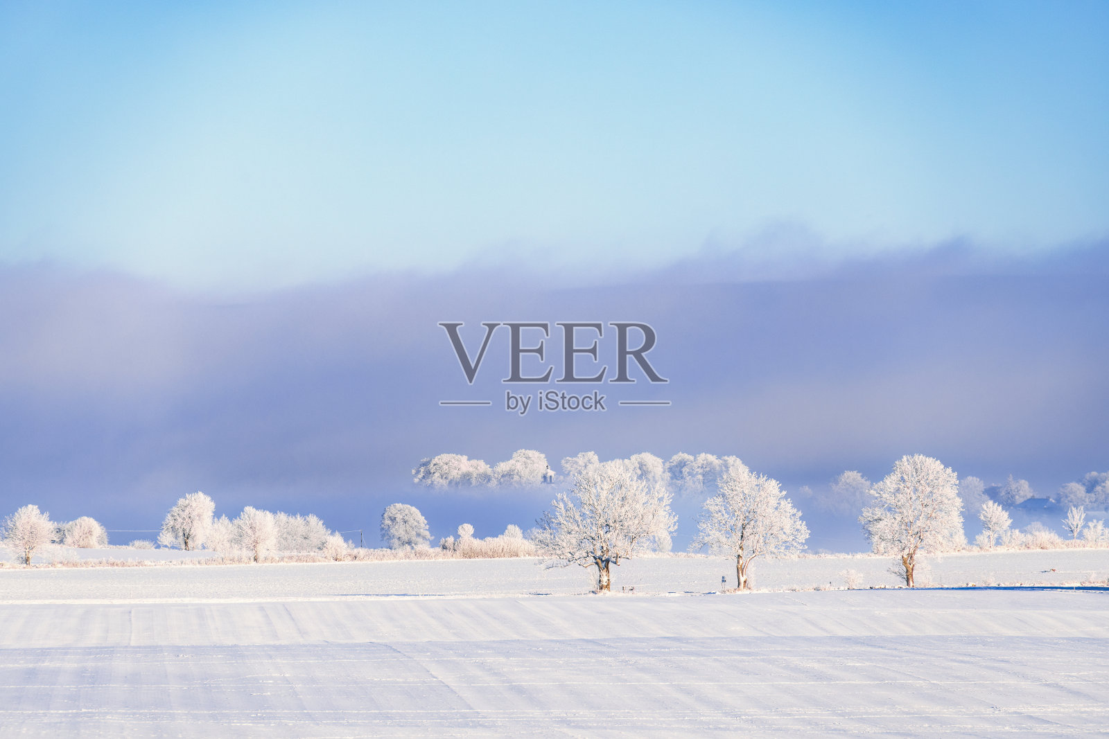 在寒冷的一天，美丽的冬日风景在乡村照片摄影图片