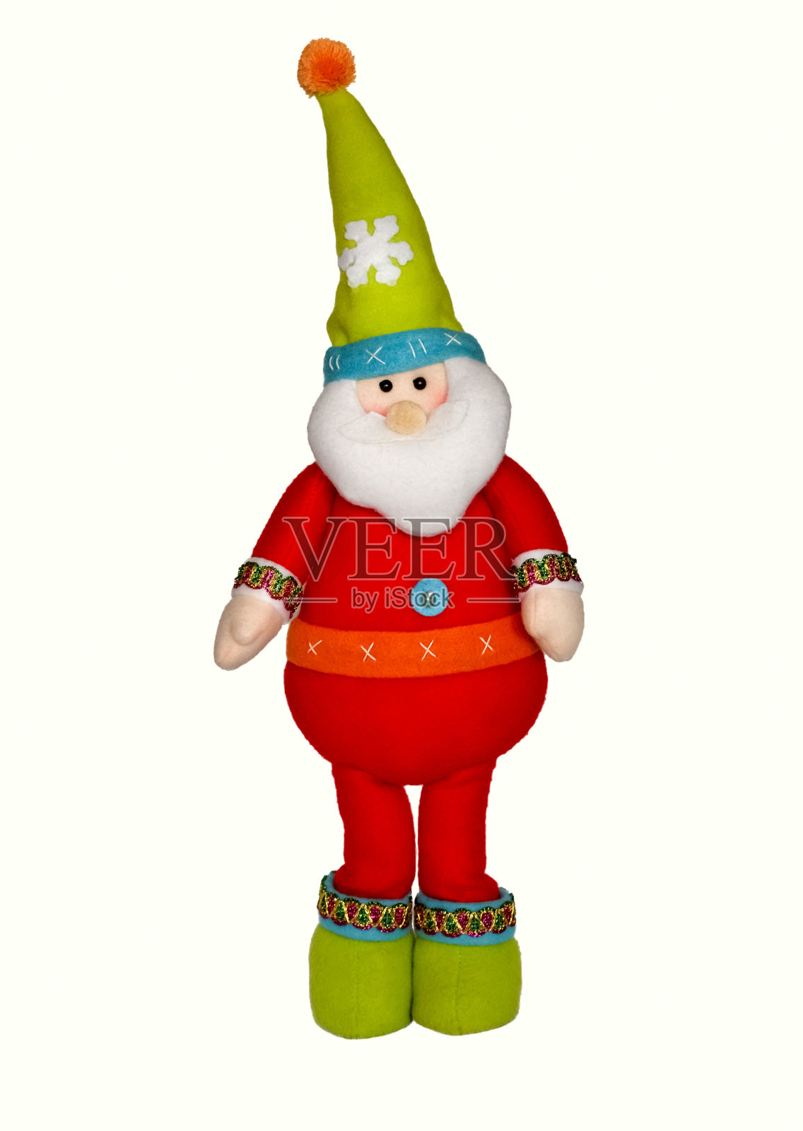 白色背景的圣诞老人玩具。隔离照片摄影图片